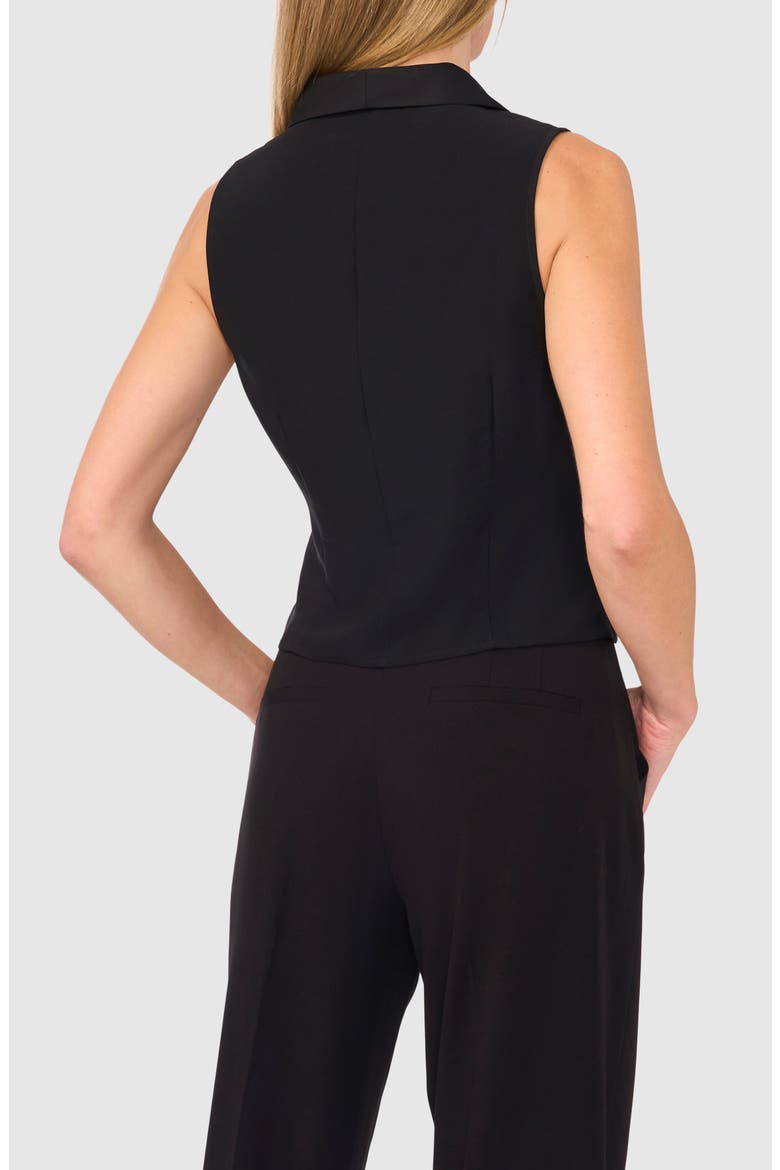 Shawl Collar Crepe Vest, Alternate, color, RICH BLACK