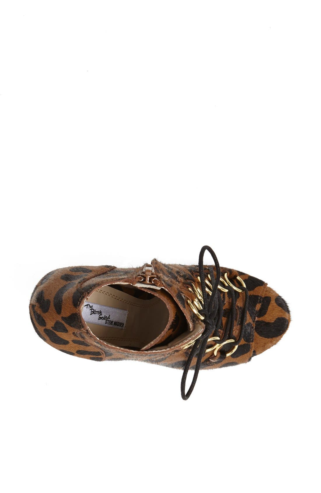 The Blonde Salad x Steve Madden 'Milan' Leopard Print Calf Hair Peep Toe Bootie, Alternate, color, LEOPARD