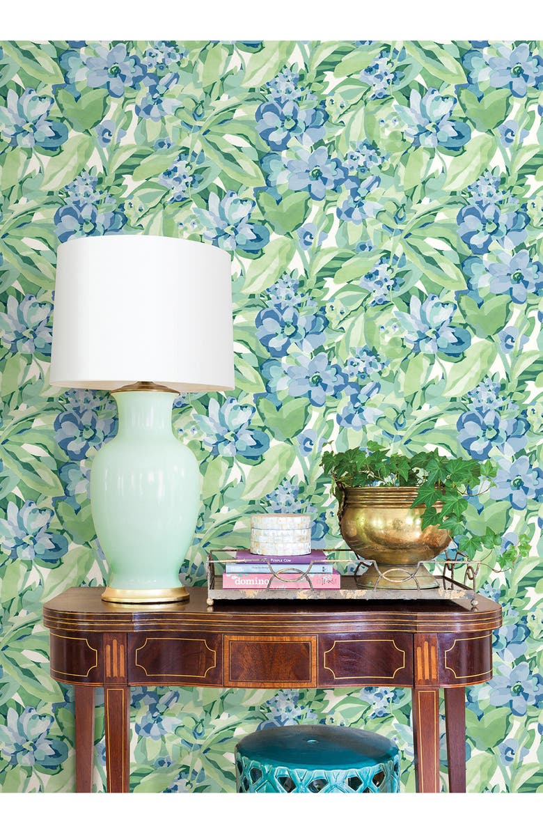 Wallpops Belles Fleurs Heather Peel & Stick Wallpaper, Alternate, color, Green