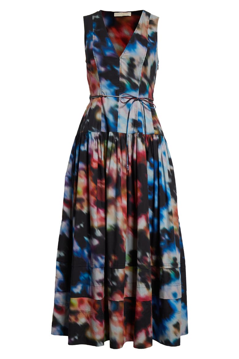 Kiran Print Tie Waist Sleeveless Dress, Alternate, color, AURA