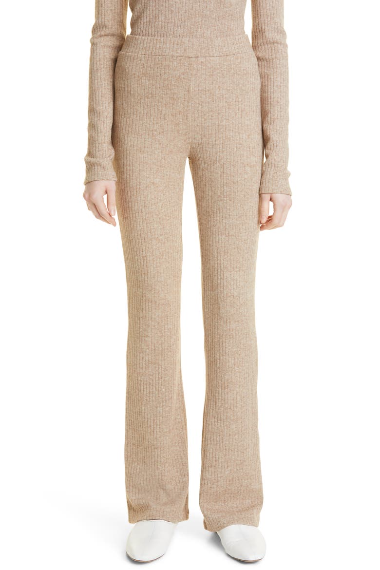 Rib Flare Leg Pants, Main, color, 288HWH-H WHEAT