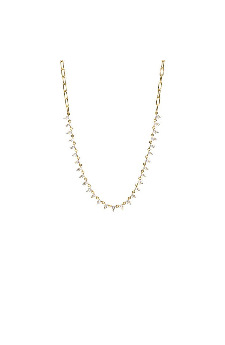 BY ADINA EDEN Colored Double CZ Tennis Paperclip Necklace, Main, color, Gold