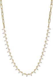 BY ADINA EDEN Colored Double CZ Tennis Paperclip Necklace