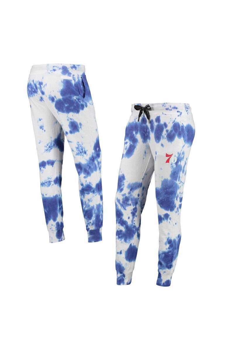 DKNY SPORT Women's DKNY Sport White/Royal Philadelphia 76ers Melody Tie-Dye Jogger Pants, Main, color, White