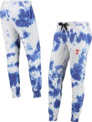 DKNY SPORT Women's DKNY Sport White/Royal Philadelphia 76ers Melody Tie-Dye Jogger Pants