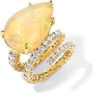 Mindi Mond Teardrop Opal & Diamond Wraparound Ring