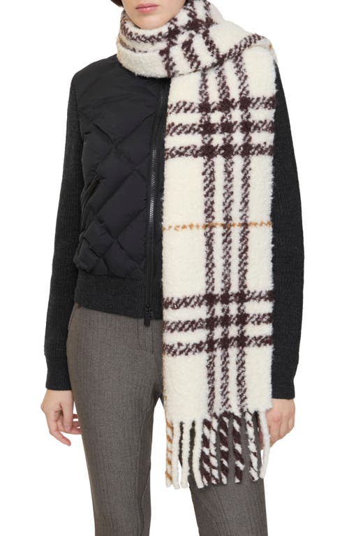Burberry Check Alpaca & Wool Blend Bouclé Fringe Scarf In Neutral