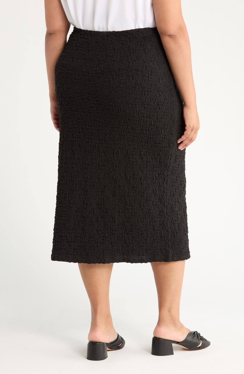 Eileen Fisher Textured Organic Cotton Blend Pencil Skirt, Alternate, color, Black