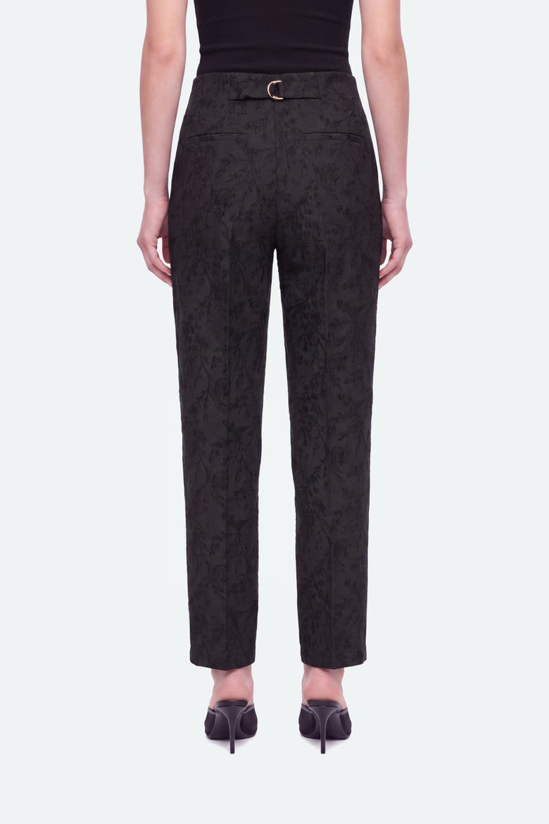 Jacquard High Waist Carrot Trousers, Alternate, color, Black