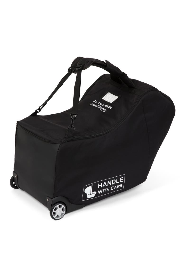 Premier Padded Infant Car Seat Travel Bag with Wheels, Main, color, BLACK