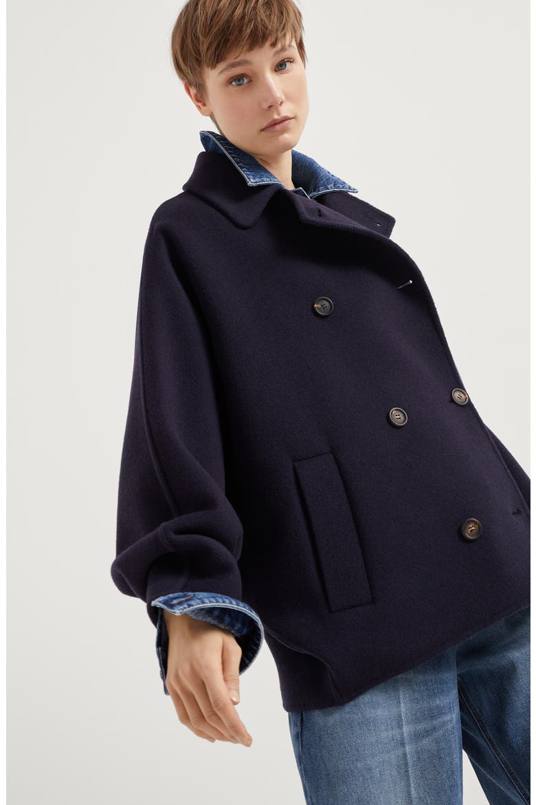 Hand-finished Caban jacket, Alternate, color, Blue