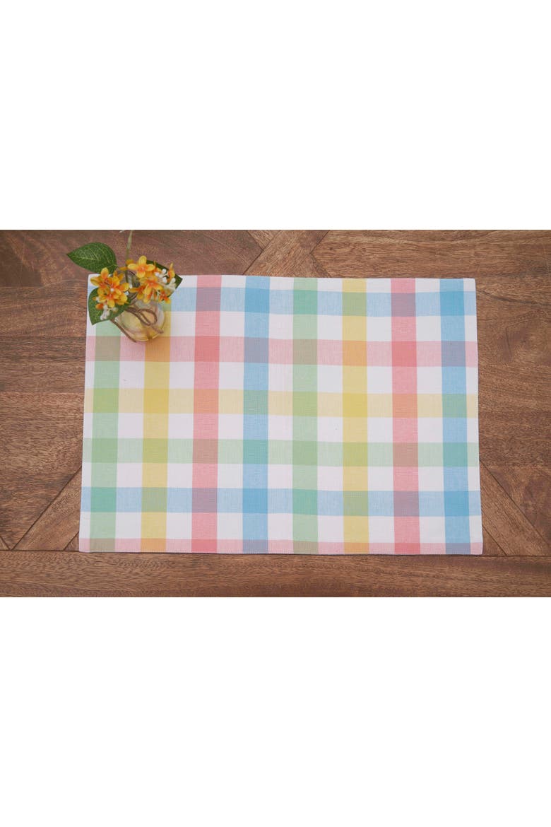 Popsicle Summer 100% Cotton Set of 6 Placemats 14" x 20", Alternate, color, Blue