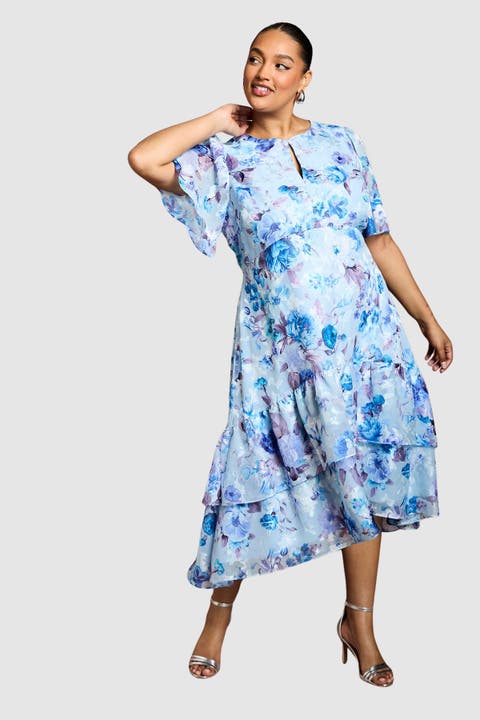 Plus Tiered Midi Dress
