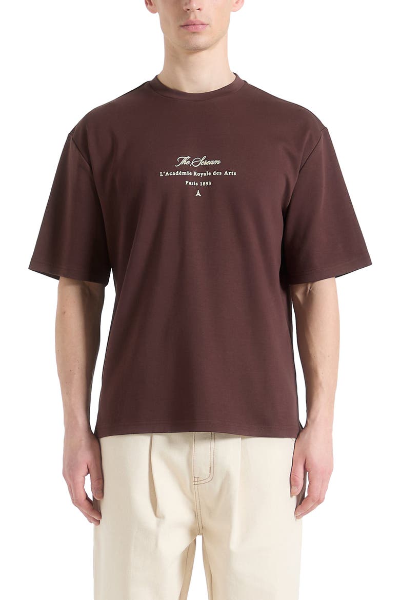 The Scream Cotton T-Shirt, Main, color, Brown
