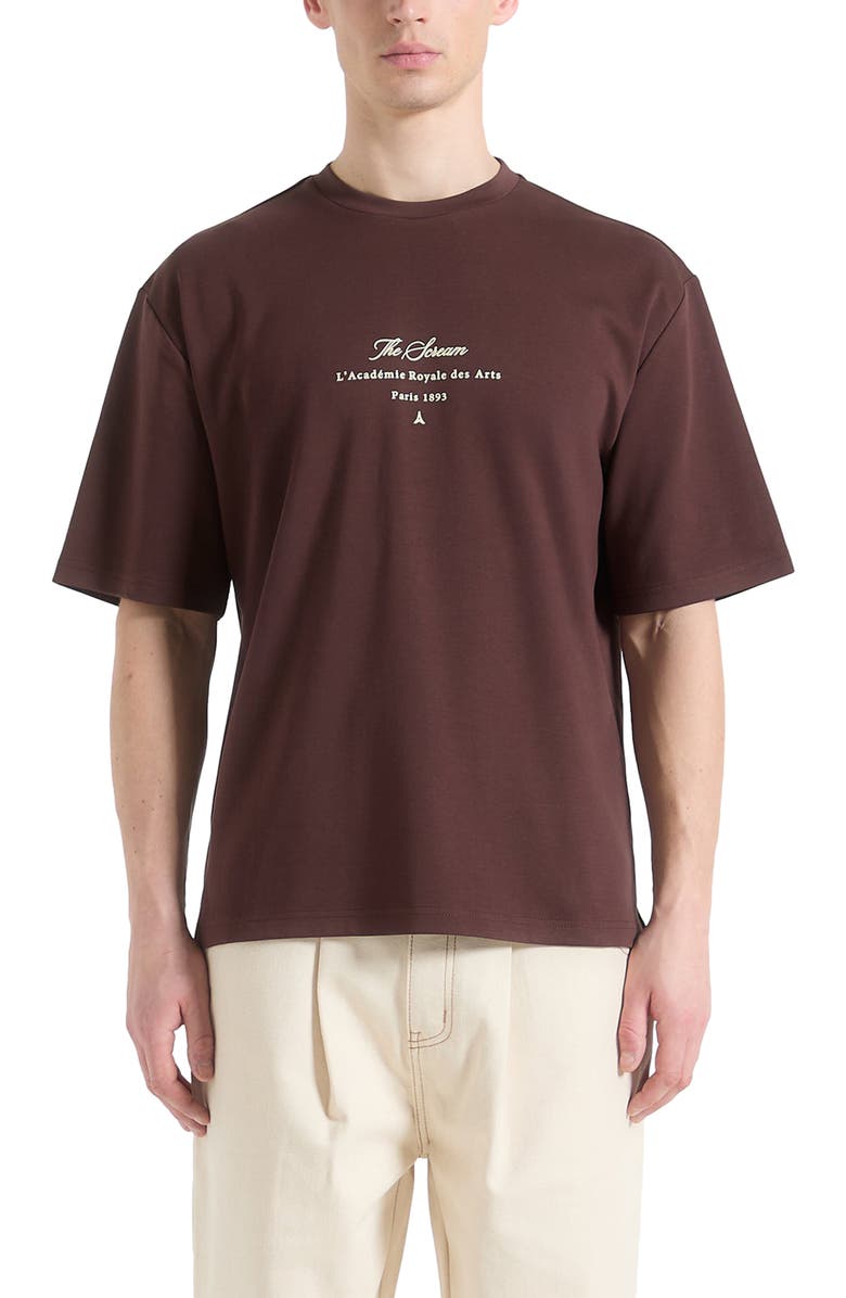 Manière De Voir The Scream Cotton T-Shirt, Alternate, color, Brown