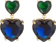 EYE CANDY LOS ANGELES Beatrice Two Tone CZ Heart Drop Earrings
