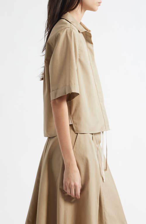 Vince Short-sleeve Button-front Shirt In Sand