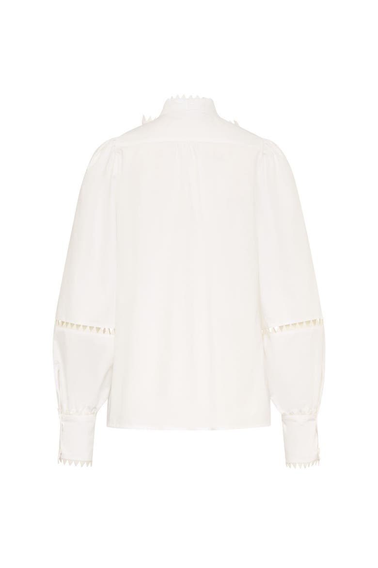 Cotton Poplin Blouse With Macrame Details, Alternate, color, White