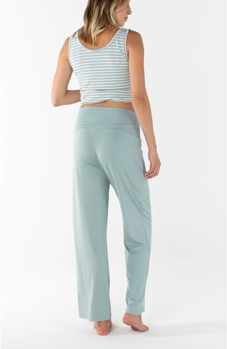 Angel Maternity Elar Maternity & Nursing 2-Piece Sleepwear Set for New Moms, Alternate, color, Green