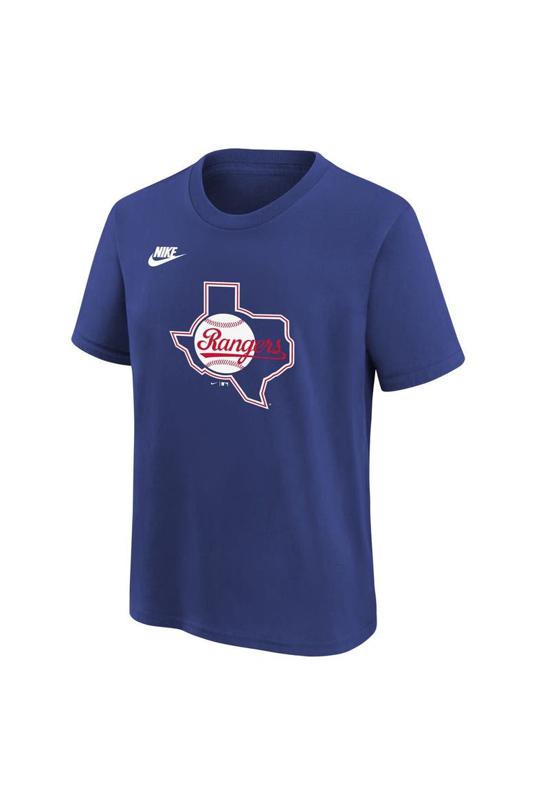 Youth Nike Royal Texas Rangers Cooperstown Collection Team Logo T-Shirt, Alternate, color, Royal