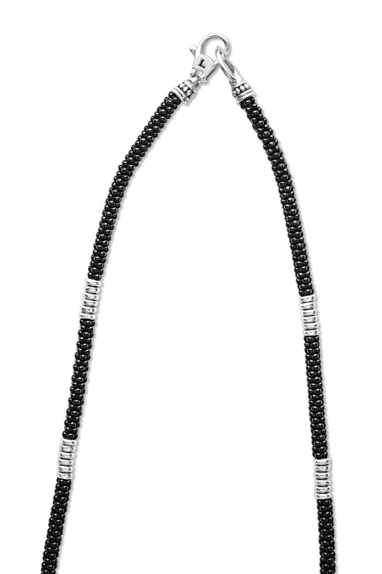 Black Caviar Ceramic Station Necklace, Alternate, color, BLACK