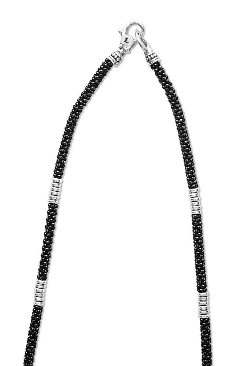 LAGOS Black Caviar Ceramic Station Necklace, Alternate, color, Black