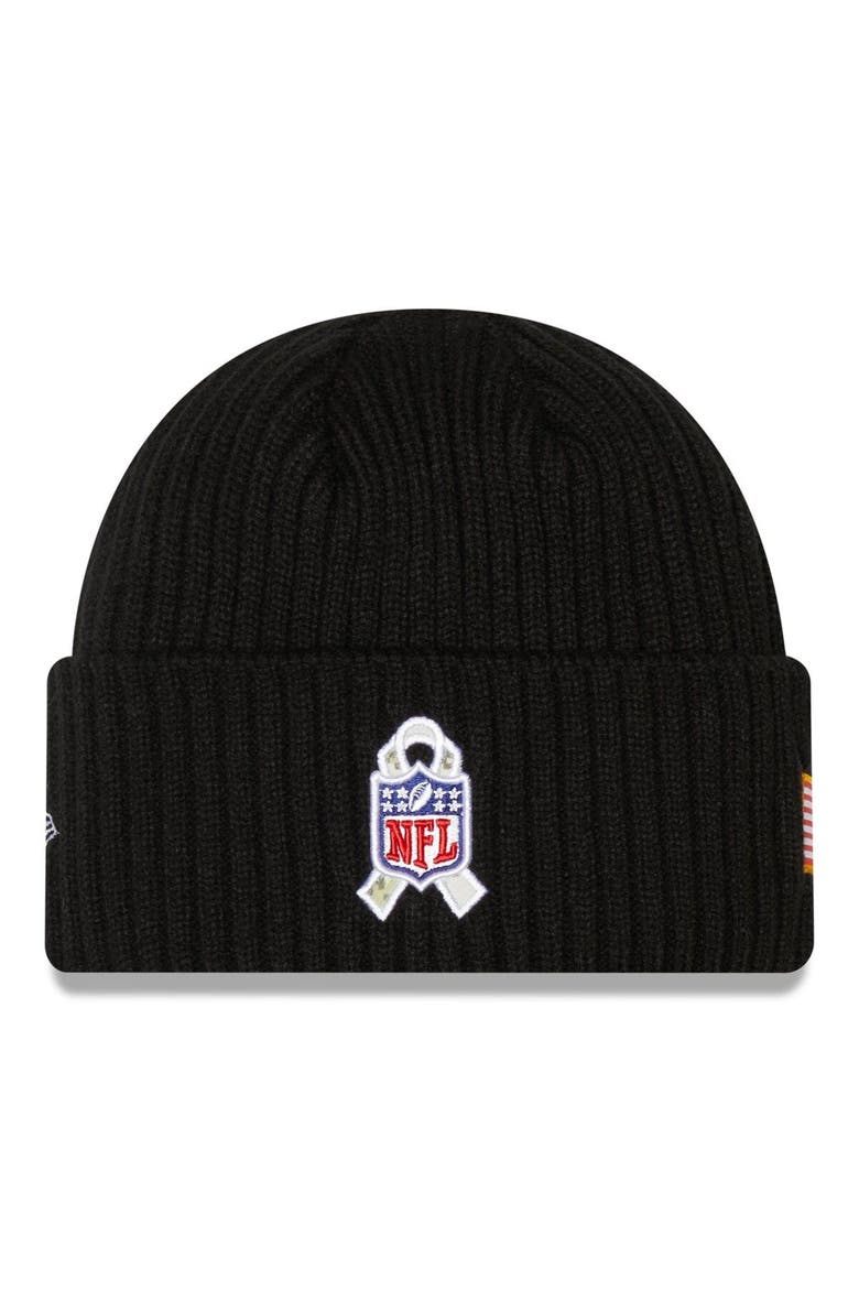 Youth New Era Black Cleveland Browns 2022 Salute To Service Knit Hat, Alternate, color, Black