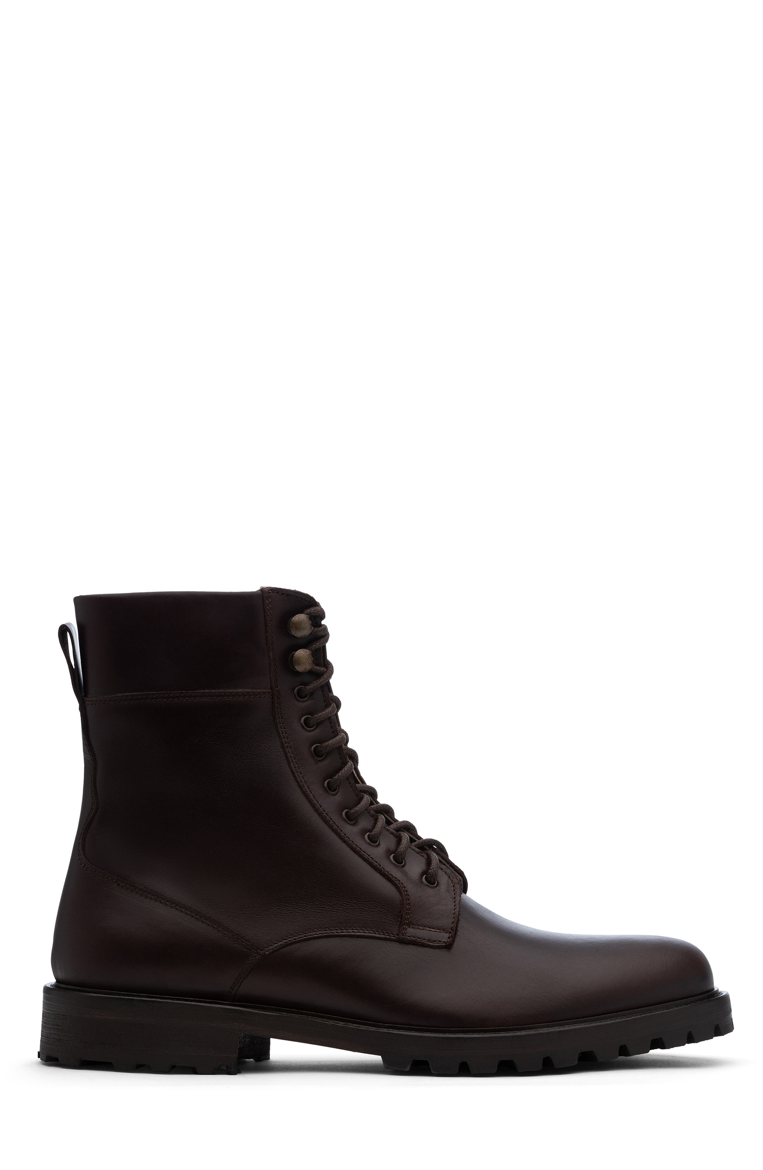 ANKARI-FLORUSS Plain Toe Combat Boot, Alternate, color, DARK BROWN