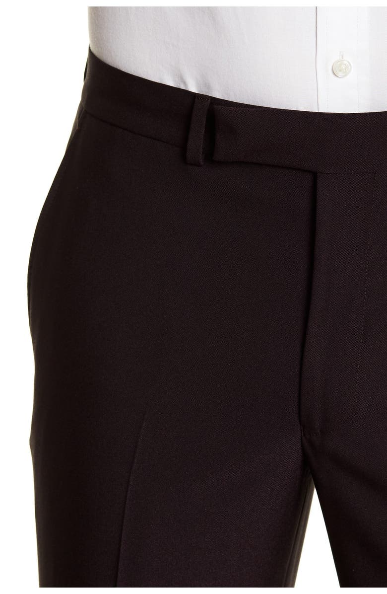 Reaction Kenneth Cole Burgundy Solid Two Button Notch Lapel Performance Stretch Slim Fit Suit, Alternate, color, 