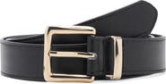 MANGO Stitched Square Buckle Belt