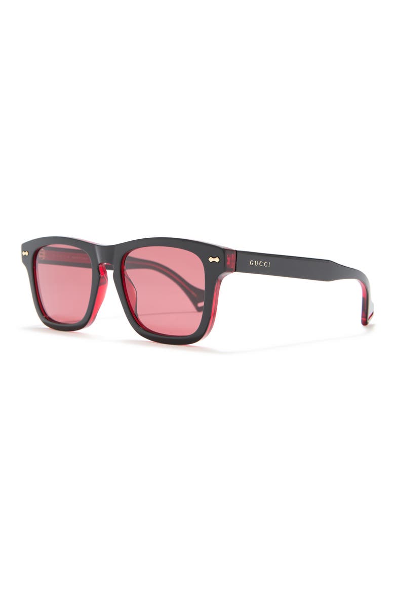 53mm Square Sunglasses, Alternate, color, BLACK