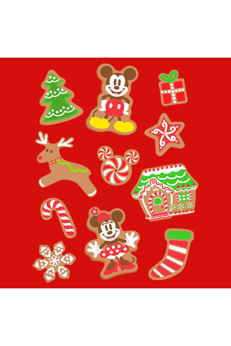 Girls' Christmas Gingerbread Cookies Collage Graphic T-Shirt, Alternate, color, Red