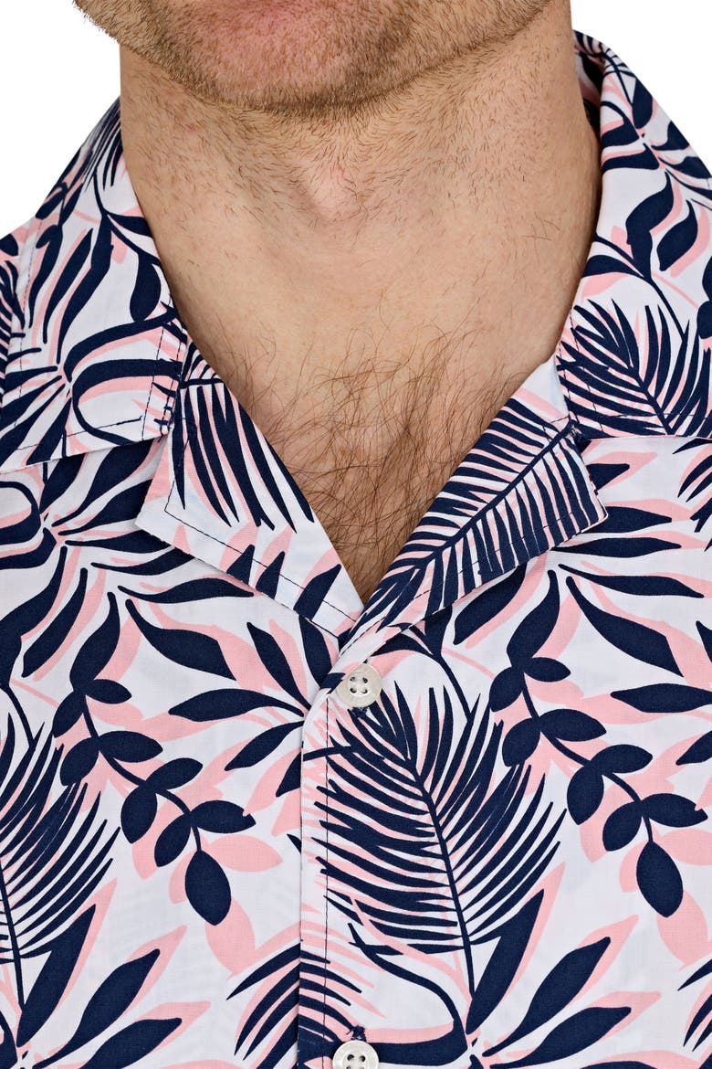 Short Sleeve Large Fern Shirt, Alternate, color, Navy