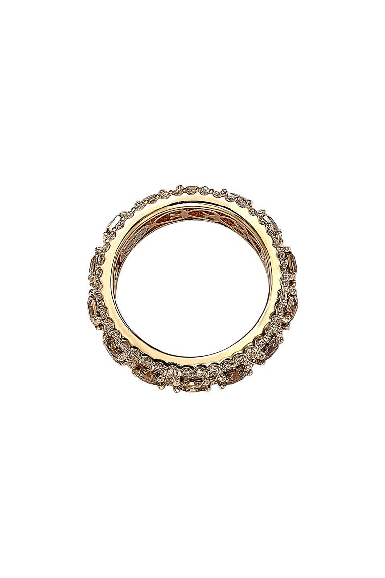 Brown & White Cubic Zirconia Eternity Band Ring, Alternate, color, BROWN
