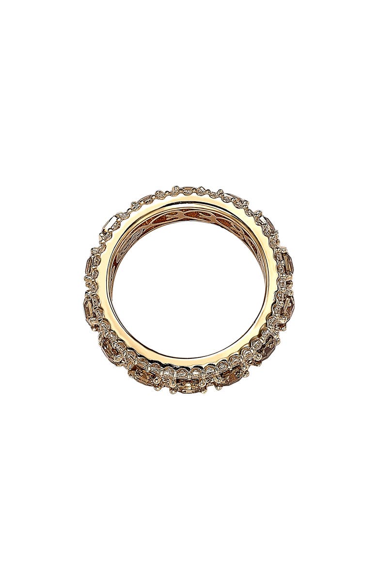 SUZY LEVIAN Brown & White Cubic Zirconia Eternity Band Ring, Alternate, color, Brown