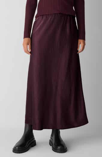 Crinkle Satin Bias Skirt