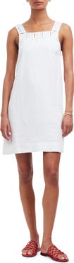 Madewell Taped Cutwork Tank Linen Minidress