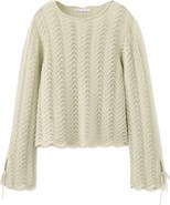 MANGO Mixed Open Stitch Long Sleeve Cotton Sweater