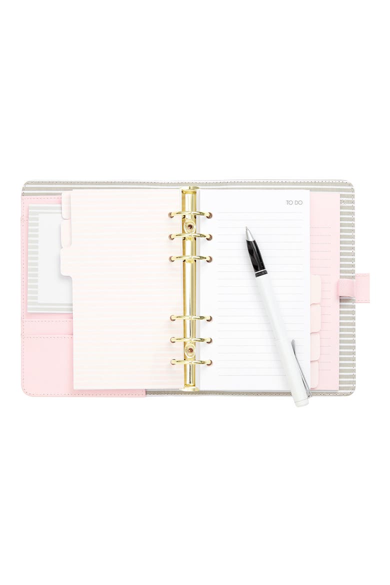 18-Month Zip-Around Leather Perpetual Planner, Alternate, color, PALE PINK