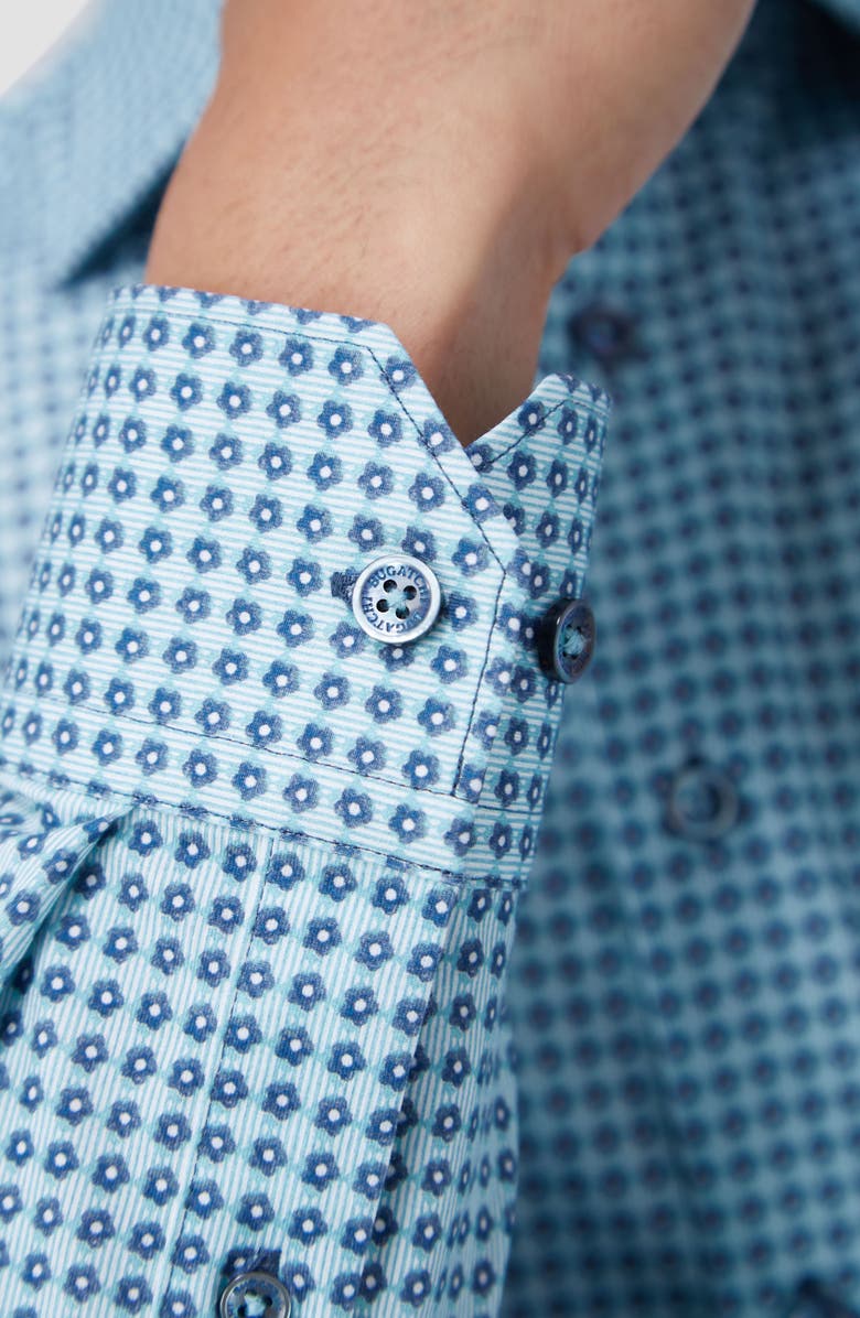 Bugatchi James OoohCotton<sup>®</sup> Neat Floral Button-Up Shirt, Alternate, color, Menthol