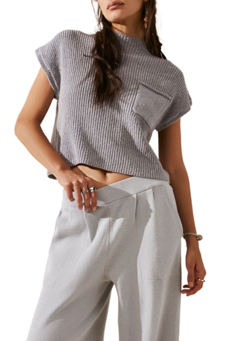Free-est Freya Short Sleeve Sweater & Pants Set, Main, color, ASHBLOWN COMBO