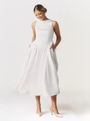 Six Stories Penelope Bow Back Midi Dress