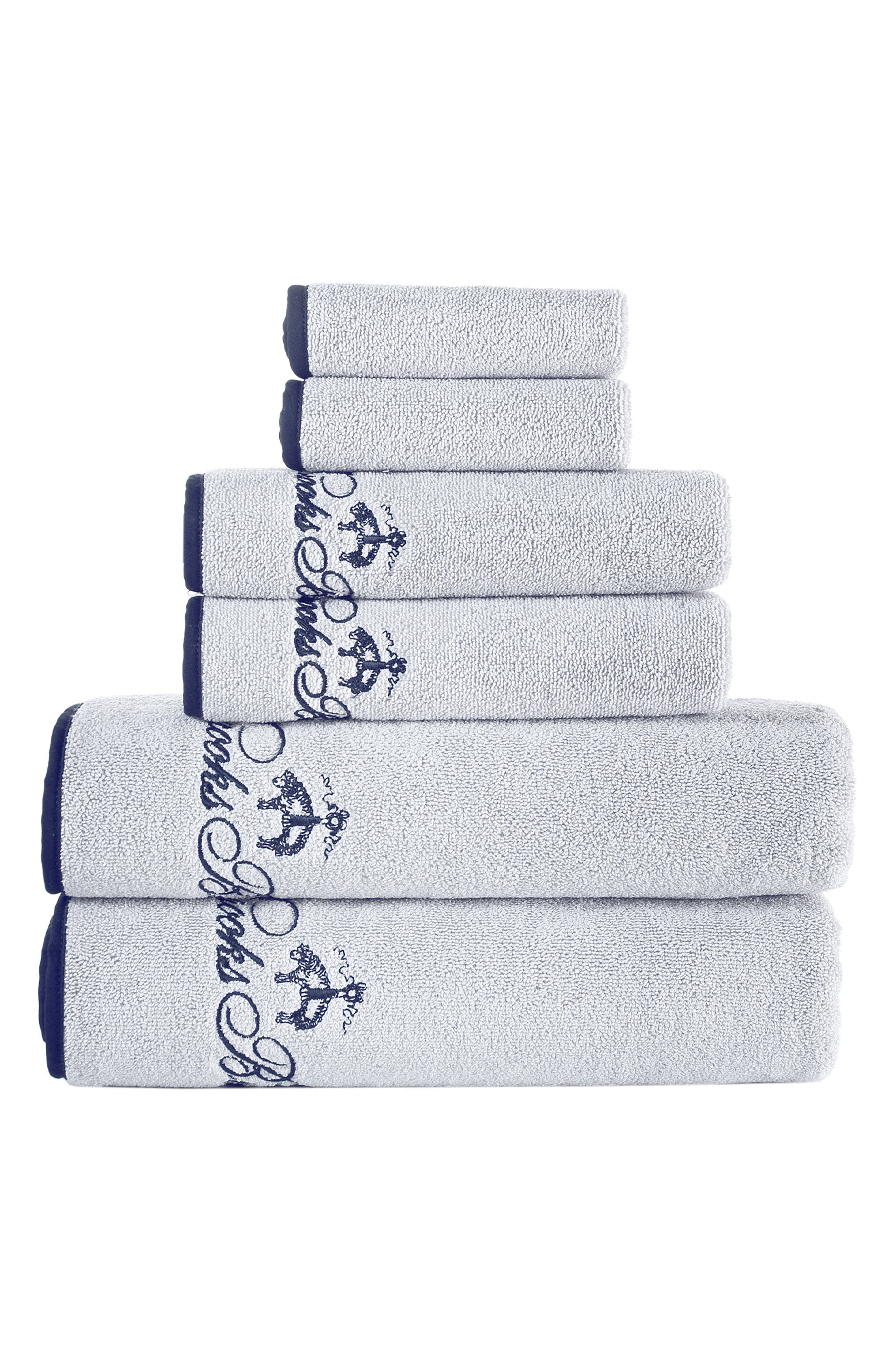 Brooks Brothers Six-Piece Contrast Frame Cotton Towel Set