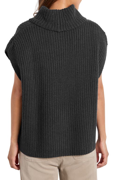 Splendid Rosalie Turtleneck Short Sleeve Sweater In Black