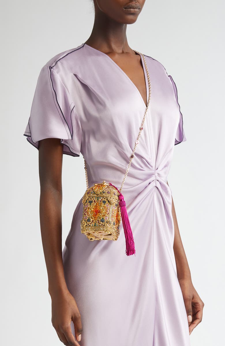 Judith Leiber Lantern Divine Crystal Embellished Clutch, Alternate, color, Champagne Aurum Multi