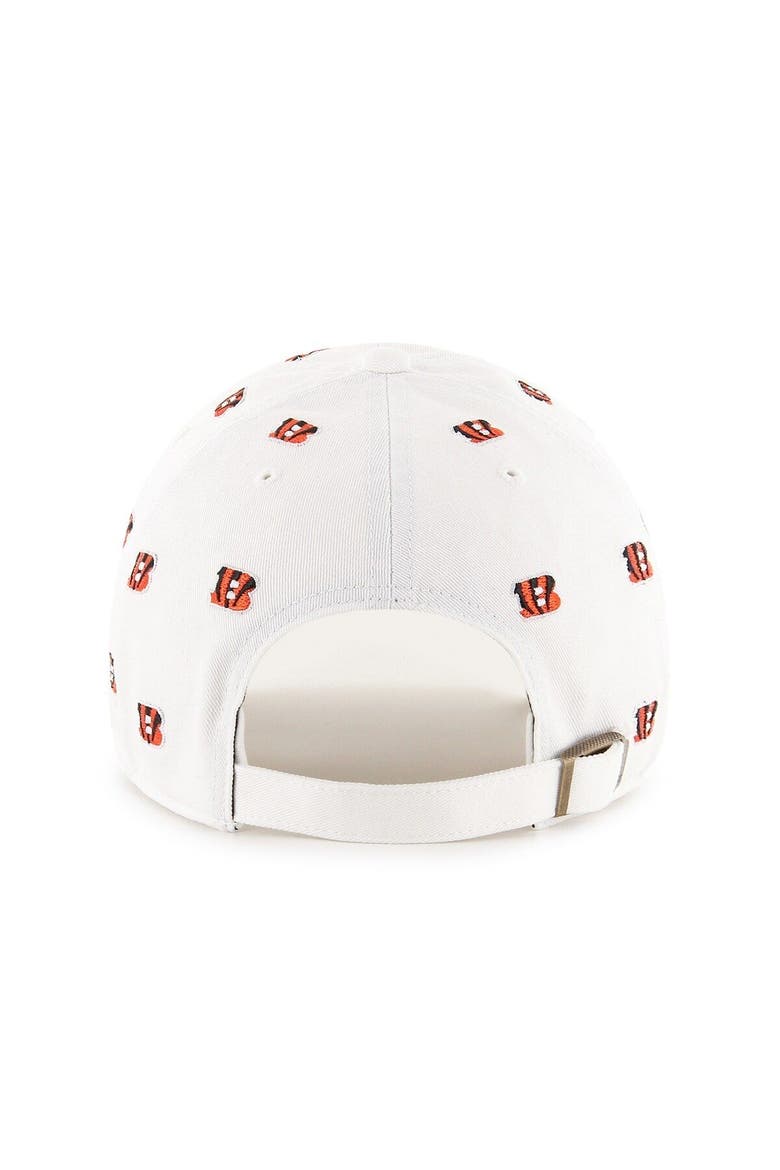 Women's '47 White Cincinnati Bengals Confetti Clean Up Adjustable Hat, Alternate, color, White