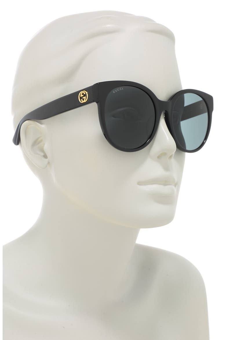 56mm Round Sunglasses, Alternate, color, BLACK BLACK GREY