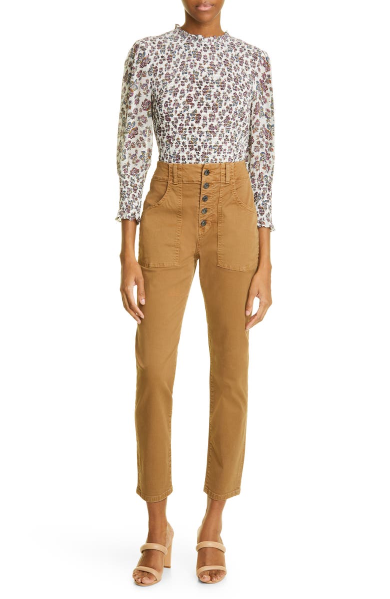 Veronica Beard Arya High Waist Crop Straight Leg Jeans, Alternate, color,