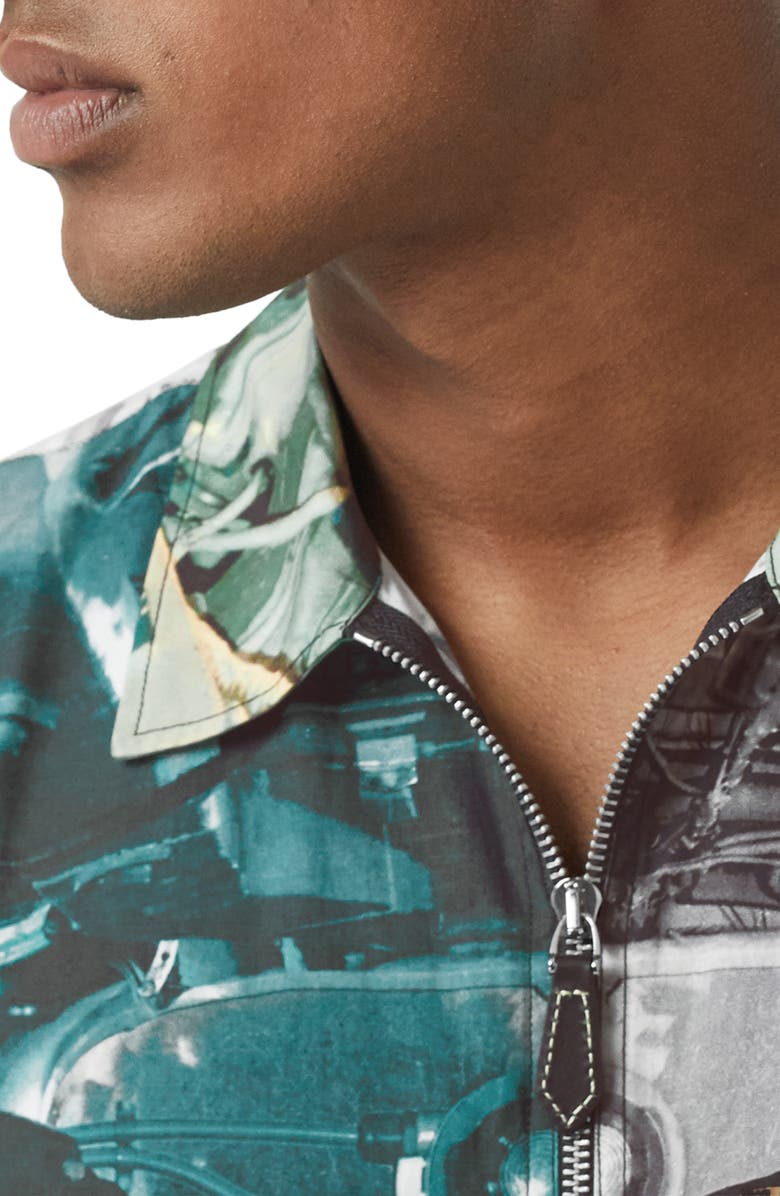 Burberry Hydeshirt Half Zip Popover Shirt, Alternate, color, 
