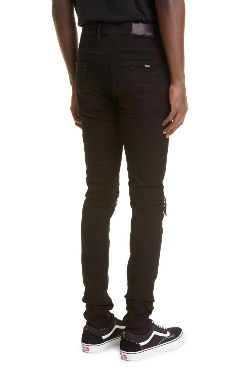 AMIRI Men's MX1 Bandana Ripped Patch Skinny Jeans, Alternate, color,